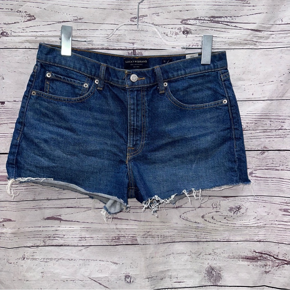 Lucky Brand Denim Blue Dark Wash Cut Off Shorts Size 10/30